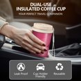 thumbnail image 5 of 18oz Travel Coffee Mug, 316 Stainless Steel Vacuum Insulated Tumbler with 2-in-1 Straw Lid & Strap, Abstract Geometric Print, 5 of 6
