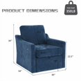 thumbnail image 6 of 360° Swivel Accent Chair with Charging Station, Modern Upholstered Armchair with Hidden Storage Seat and Side Pocket for Bedroom, Reading Room, Navy Blue, 6 of 8