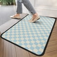 thumbnail image 4 of Light Blue and Cream Checkered Pattern Door Rugs,Washable Non Slip Door Mats Indoor,Decorative Door Mats,Entry Mat Indoor for Entrance,Bedroom,Kitchen,Bathroom,30"x17", 4 of 6