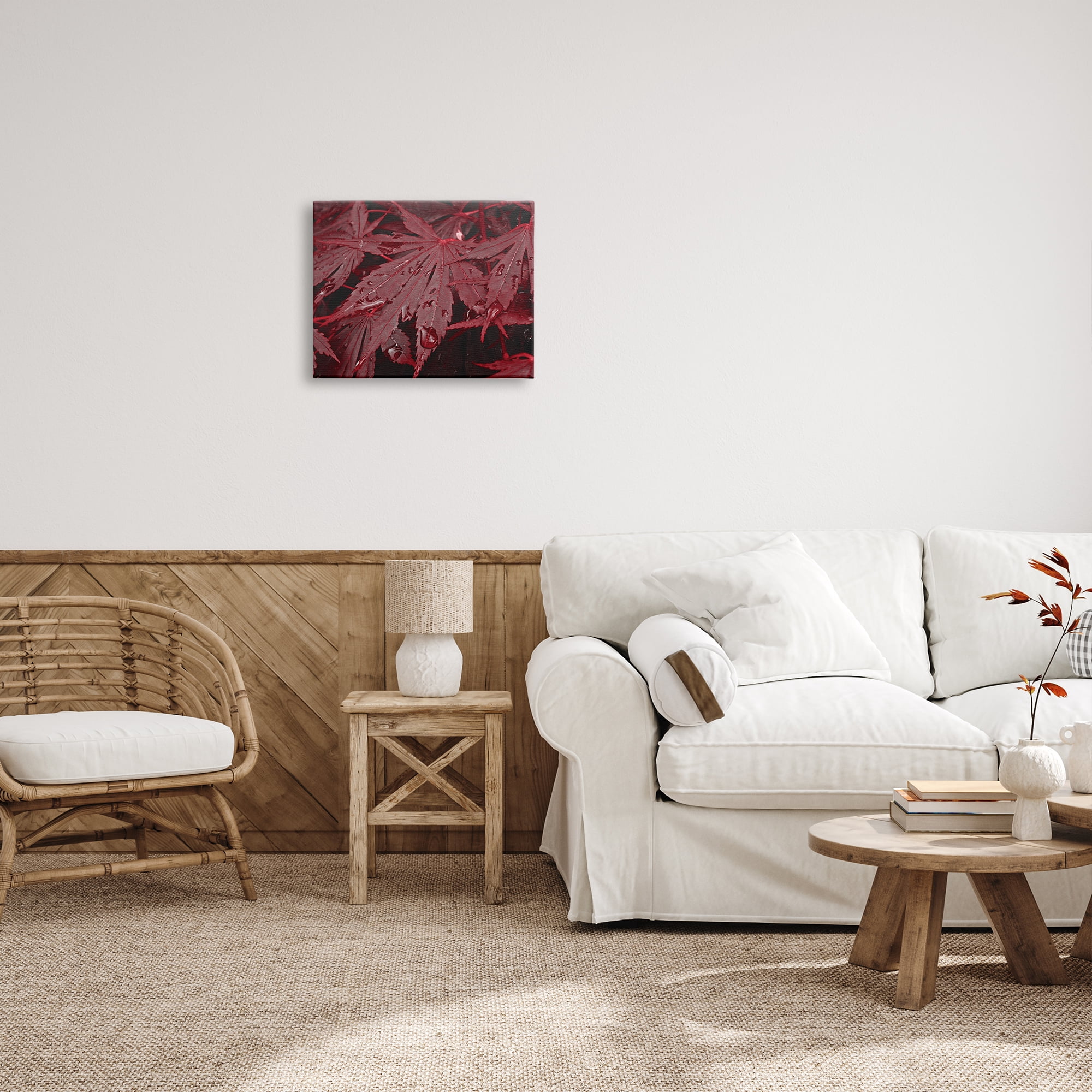 Stupell Industries Red Maple Leaves Botanical & Floral Photography Gallery Wrapped Canvas Print Wall Art, 20 x 16