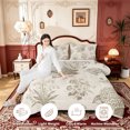thumbnail image 3 of Erosebridal Cream Outdoor Life King Size Comforter Sets,Elegant Boho Damask Comforters King Size,3pcs,1 Comforter and 2 Pillowcases,Light Gray Reversible, 3 of 7