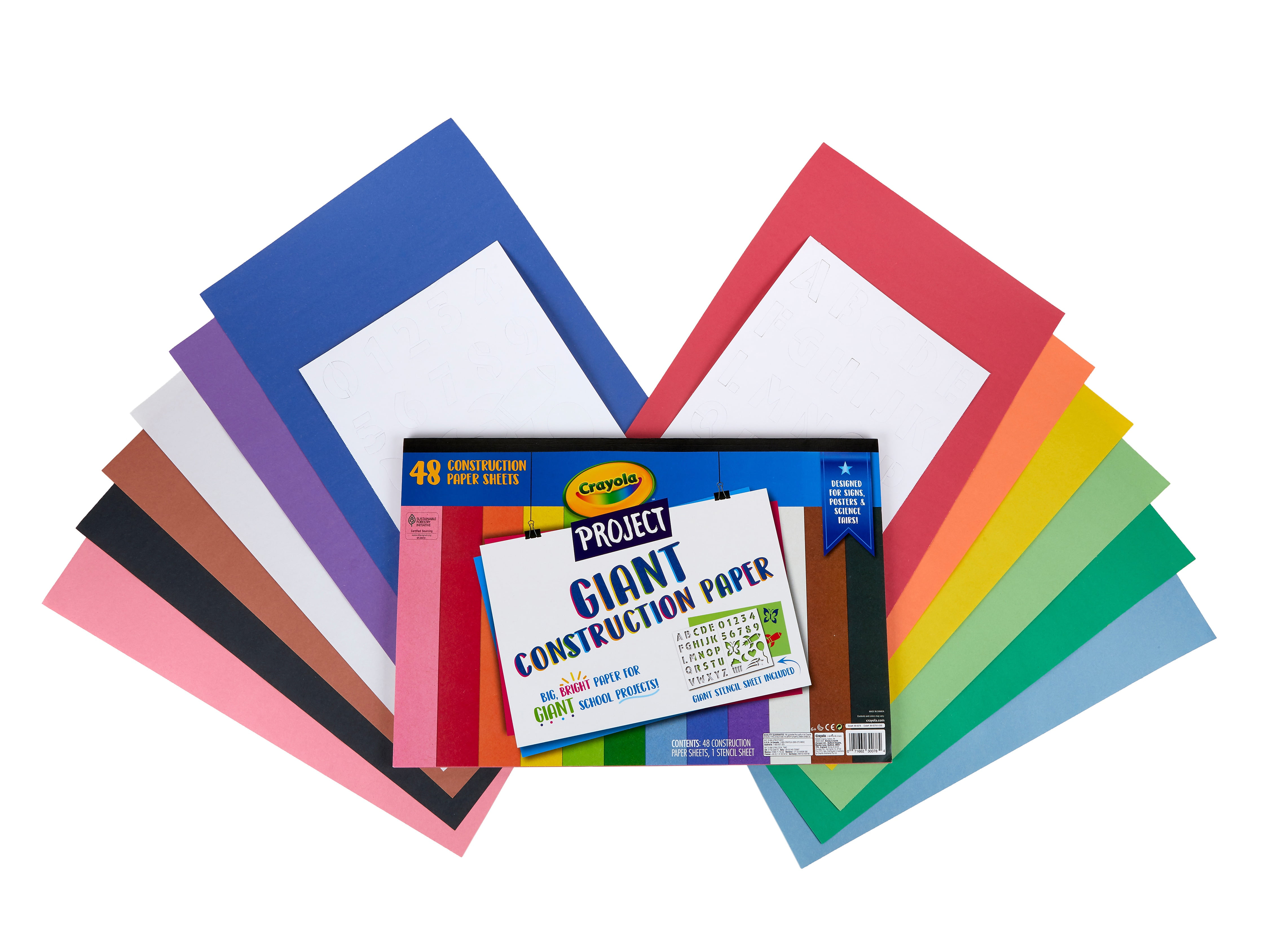 Crayola Project 100 lb. Cardstock Paper, 9 x 12, Vivid Colors, 25  Sheets/Pack (99-0083)