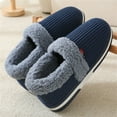 thumbnail image 3 of Binhe Fashion Autumn and Winter Men Slippers Home Flat Non Slip Lightweight Cover Heel Plush Warm Simple with Indoor/Outdoor Warm Fuzzy Comfy and Wide Slippers, 3 of 3