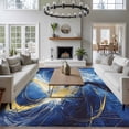 thumbnail image 4 of Gold Blue Sky Large Area Rugs for Bedroom Living Room, Soft Non Slip Carpet Bedside Rug, Abstract Vintage Oil Painting Art Rectangular Floor Cover Kitchen Accent Rug 5'x8' for Dining Room/Office, 4 of 9