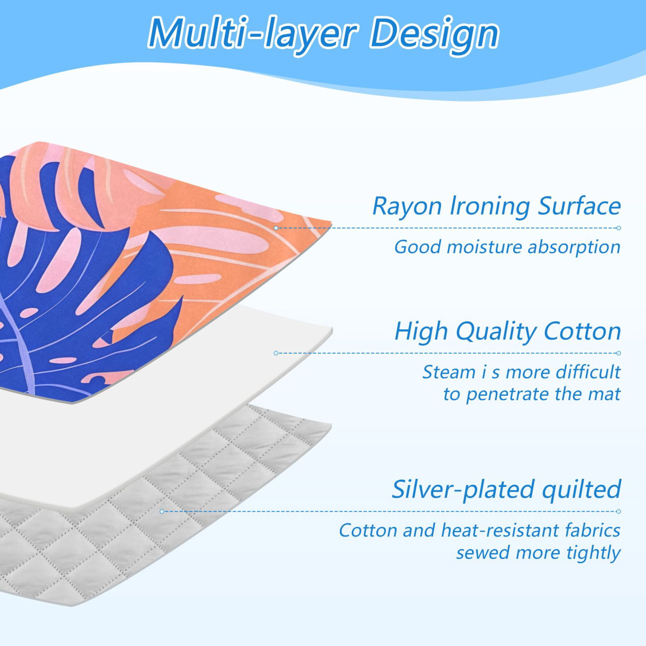 Colorful Palm Leaves Ironing Mat Blanket Portable Travel Ironing Pad Heat Resistant Pad 47.2" x 27.6”