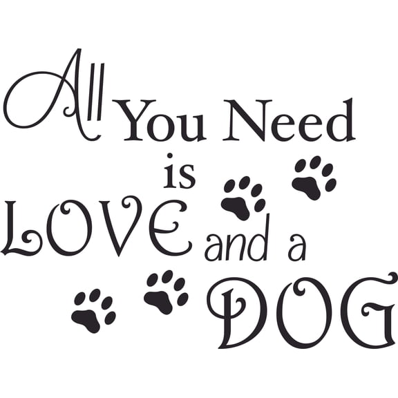Quotes Pet Animal Dog Love Heart Lettering Wall Sticker Art Design Decal for Girls Boys Kids Room Bedroom Nursery Kindergarten House Fun Home Decor Stickers Wall Art Vinyl Decoration (12x20 inch)