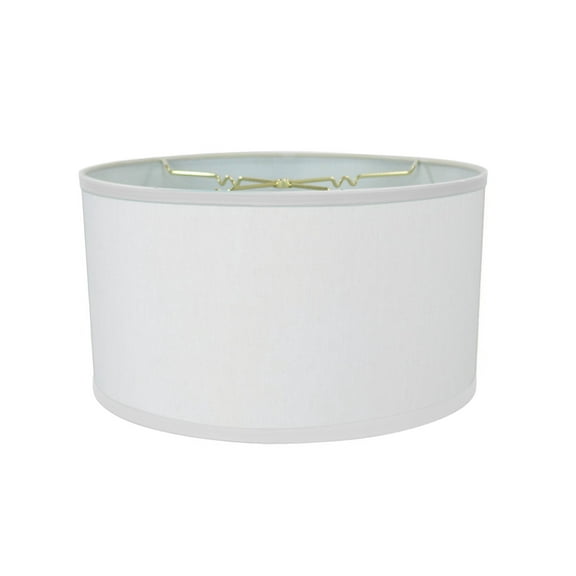 White Linen Shallow Drum Premiere Lampshade 18x18x10