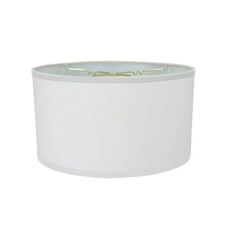 White Linen Shallow Drum Premiere Lampshade 18x18x10