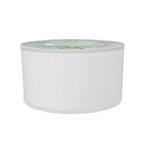 White Linen Shallow Drum Premiere Lampshade 18x18x10