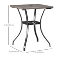 thumbnail image 2 of Light Grey 34" Outdoor Patio Dining Table w/ Umbrella Hole - PE Rattan Coffee Table for Garden, Balcony & Deck - Durable Steel Frame Design, 2 of 7