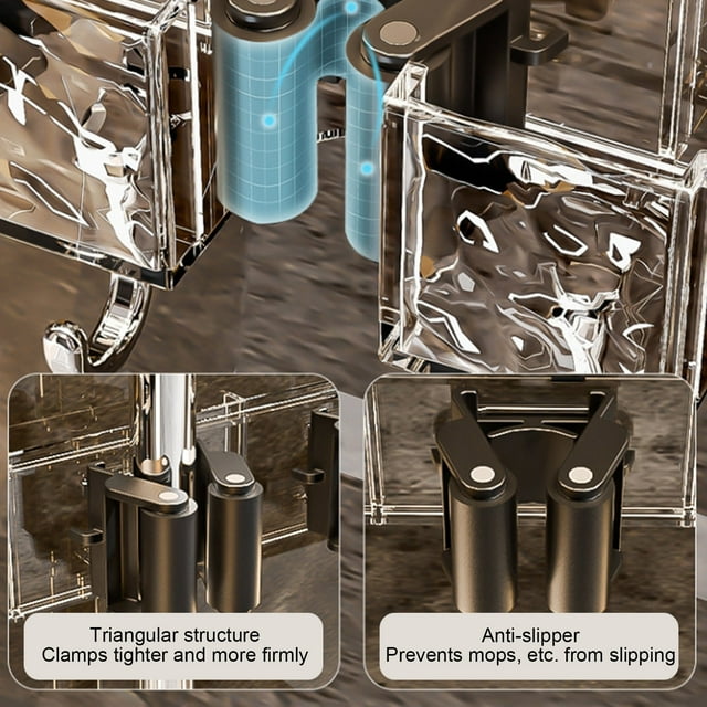 Estante para trapeador y escoba, organizador de escoba de pared, resistente, para cocina, lavandería, jardín, etc.