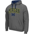 thumbnail image 2 of Men's Colosseum Charcoal Michigan Wolverines Big & Tall Arch & Logo 2.0 Pullover Hoodie, 2 of 3