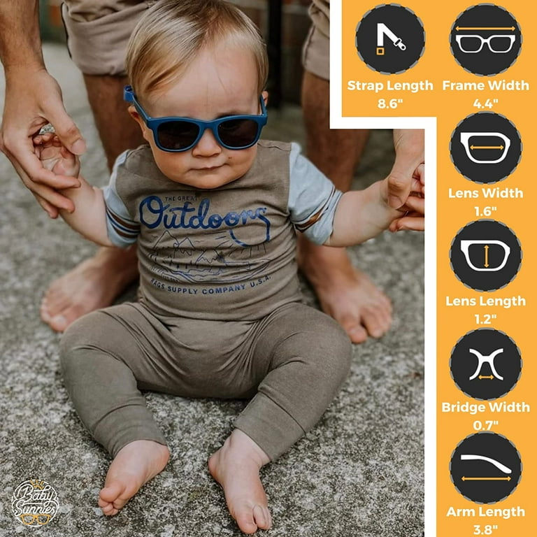 Baby Sunnies Polarized Baby Sunglasses With Strap Unbreakable Flexible Infant Sunglasses For Toddlers Newborns 0 24 Months Blue