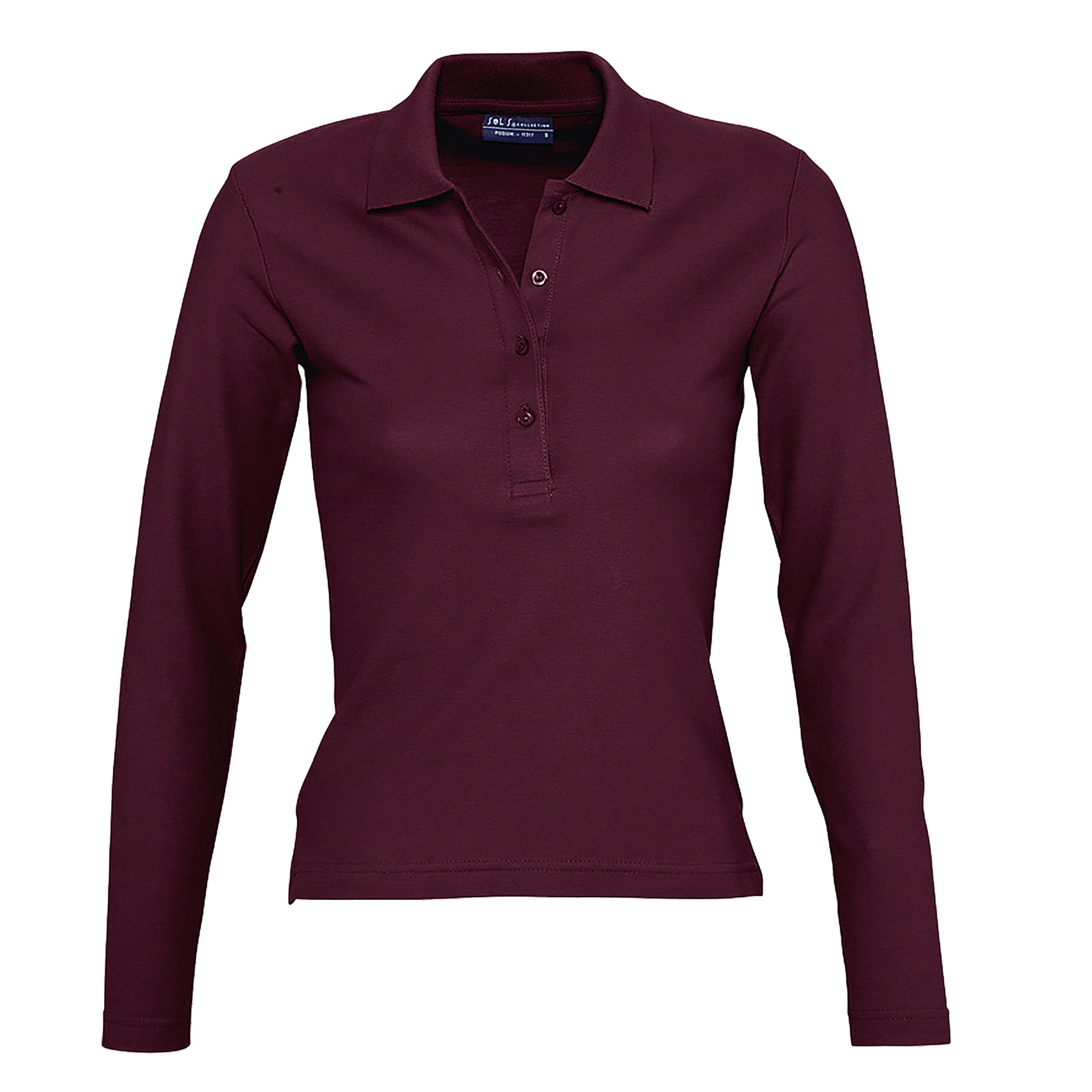 SOLS Womens Podium Long Sleeve Pique 