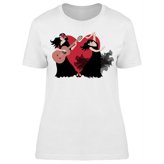 Dancer Musician Flamenco Heart T-Shirt Women -Image by Shutterstock, Female x-Large