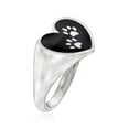 thumbnail image 3 of Ross-Simons Italian Sterling Silver and Black Enamel Paw Print Heart Ring, Women's, Adult, 3 of 5