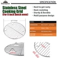 thumbnail image 2 of CAMPINGMOON Grille de Cuisson Ronde pour Rôtissage Cuisson Vapeur Refroidissement Grille de Cuisson en Acier Inoxydable Compatible avec Four Hollandais (Diamètre Φ6.7 Pouces, W17), 2 of 8