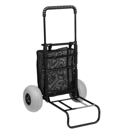 Beach Dolly Cart with Big Wheels - 20.1"x14.6" Sand Cart, 165lbs Capacity, Adjustable Handle, Folding Beach Wagon for Sand, Camping, Fishing