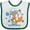 White and Green, variant on Inktastic Happy Hanukkah with Fox and Snowflakes Boys or Girls Baby Bib