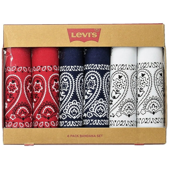 Levi's Men's 100% Cotton Multi-purpose Bandana Gift Sets – Headband, Wrap, Protective Coverage