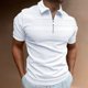 thumbnail image 4 of Camiseta de manga larga con solapa para hombre, para todas las estaciones, con contraste de rayas, mezcla de poliéster y algodón, ropa de trabajo, 4 of 8