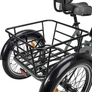 NAKTO S02 400 lbs Capacity Electric Tricycle for Adults, 48V 16Ah Battery, 750W Peak Rear Hub Motor, 60-Mile Long Range Electric Trike, Dual Disc Brakes, Green