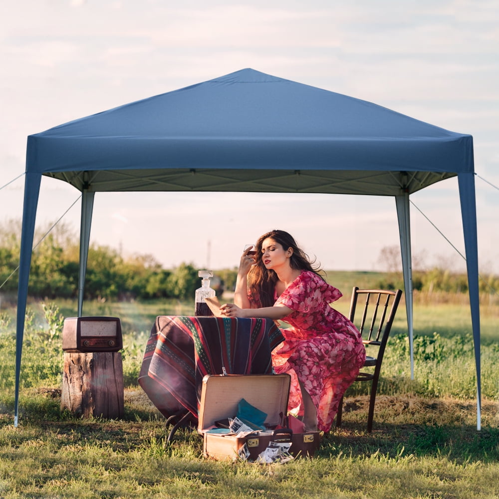 Kadyn Outdoor Canopy Tent, 10' x 10' Practical Waterproof Right-angle Folding Tent with 2 doors and 2 windows, Wedding Party Tent for Outside, Blue Kadyn Outdoor Canopy Tent, 10' x 10' Practical Waterproof Right-angle Folding Tent with 2 doors and 2 windows, Wedding Party Tent for Outside, Blue