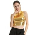 thumbnail image 2 of Xmarks Women's Metallic Shining Camisole Club Party Glitter Disco Sparkle Cami Top Gold XXL, 2 of 5