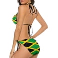 thumbnail image 3 of NICKSUN Women's Jamaica Flag Print Bikini Set, 2 Piece Swimsuits String Halter Triangle Bathing Suits, 3 of 6