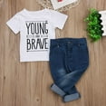 thumbnail image 6 of XIAXAIXU 2pcs Toddler Kids Baby Boy Clothes T-Shirts Tee Tops +Denim Pants Outfits Set, 6 of 7