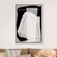 thumbnail image 3 of IDEA4WALL Framed Canvas Wall Art Minimal Pastel Geometric Black White Tan Paint Strokes Modern Art Nordic Colorful Abstract Print Relax/Calm for Living Room, Bedroom, Office - White 16"x24", 3 of 5