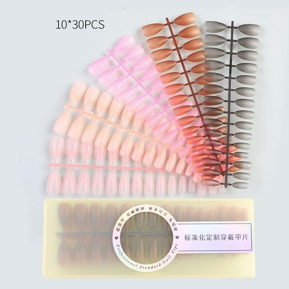 300 piezas Punta de uñas postizas perfecl kit extensión de uñas color almendra color mixto