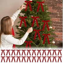 Winter Savings karymi 24 Pcs Velvet Christmas Tree Bow Decoration Set Luxury Red Bows Bulk Pack for Wreaths Garlands Holiday Decor Home Decor Summer Savings Weekly flyer