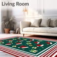 thumbnail image 2 of ODIKA 8'x10' Machine Washable Non-Slip Area Rug, Whimsical Santa Workshop Festive Enchanted Wonderland High Traffic Rug, Green, 623327, 2 of 7