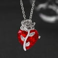 thumbnail image 6 of Gothic Rose Heart Necklace Elegant Dark Alloy Jewelry Accessory Gift For Women, 6 of 14