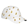 thumbnail image 3 of Daiia Gold Rabbit print Baseball Cap Men Women Golf Dad Hat Adjustable Original Classic Low Profile Hat Unconstructed Plain Cap, 3 of 9
