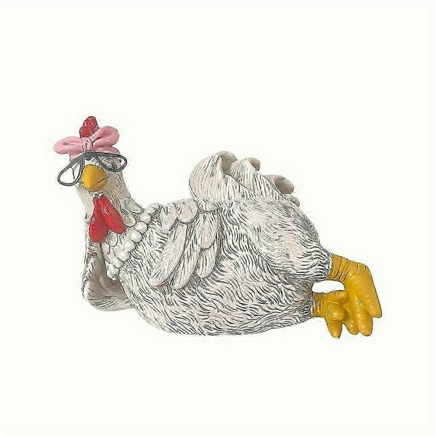 Chicken Decoration, Chicken Garden Decoration Made of Resin, Handmade Garden Stake Rooster Garden Statue Garden Decoration Chickens Decorative Garden