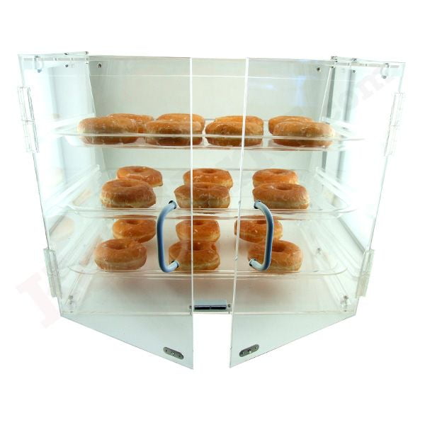 Acrylic Pastry Donut Display Case Three Shelves
