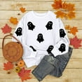 thumbnail image 3 of Cute Ghost Halloween Sweatshirts for Women 2025 Long Sleeve Casual Loose Cute Ghost Graphic Sweatshirt Pullover Tops, 3 of 5
