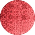 thumbnail image 1 of Ahgly Company Indoor Round Abstract Red Contemporary Area Rugs, 3' Round, 1 of 4