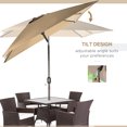 thumbnail image 4 of Outsunny Parasol de Patio Parasol de Jardin de Marché avec Manivelle Beige Foncé, 4 of 9