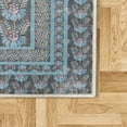 thumbnail image 2 of Nature Art Area Rug with Non-Slip Backing, Spring Bloom Watercolor Design Bohemian Floral Arrangement on Dark Back, Quality Carpet for Bedroom and Dorm Room, 2.6' x 5', Pale Sky, by Ambesonne, 2 of 3