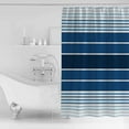 thumbnail image 4 of 54x78 Inch Shower Curtain Decorative Navy Blue Ombre Stripe Bathtub Bath Curtains Fabric Waterproof Bathroom Decor Farmhouse Striped Gradient Small Stall Shower Curtain Set with 12 Hooks, 4 of 6