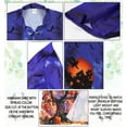 thumbnail image 7 of LA LEELA Men's Short Sleeve Button Up Beach Caribbean Cruise Shirt Vacation Halloween Costumes Hawaiian Shirts for Men L Haunted Tree Night Blue, 7 of 7