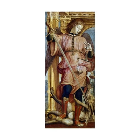 St Michael the Archangel Fighting a Dragon with a Sword, C1484-1526 Print Wall Art By Bernardino