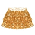 thumbnail image 5 of Sholeno Children Girls Sparkly Jazz Hip Hop Dance Clothes Crop Top Camisole Tutu Skirt Cheerleading Uniforms Gold 8, 5 of 7