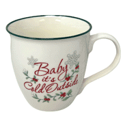 Pfaltzgraff Winterberry Christmas Cheer Porcelain Mug 20 oz (Baby it's Cold Outside)