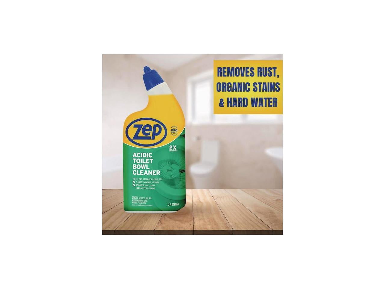 Zep Acidic Toilet Bowl Cleaner 32 oz Clings to Remove Stains