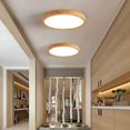 thumbnail image 2 of 18W Solid Wood Ceiling Light 5CM Ultra-thin Recessed Ceiling Lamp Indoor Lighting 1600LM LED Flat Round Modern Minimalist Oak Ceiling Light for Living, 2 of 5