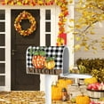 thumbnail image 5 of Welcome Fall Pumpkin Mailbox Cover Magnetic Standard Size 21" x 19", Autumn Buffalo Plaid Check Polka Dot Decorative Post Letter Box Decor, Thanksgiving Farmhouse Garden Yard Outdoor Decoration, 5 of 6